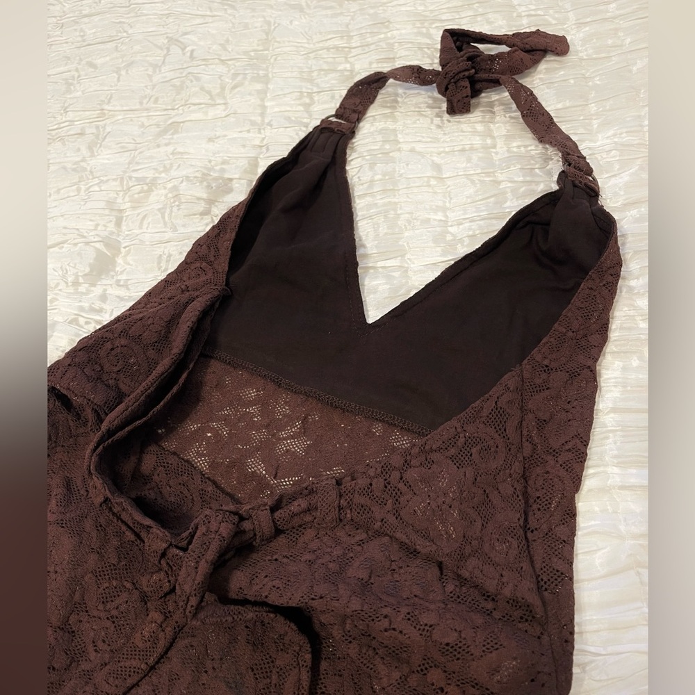 NWOT MISS BE by EMMANUELLE BLANC Lacy Halter Dress!🥀 - Picture 8 of 15